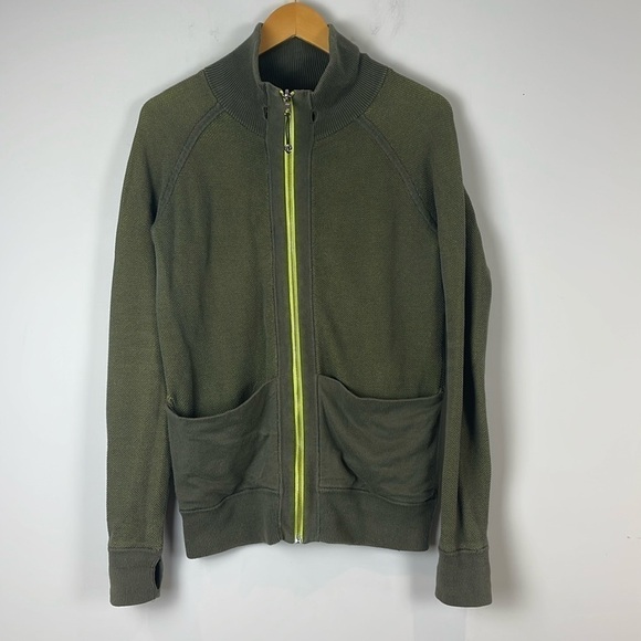 Lululemon Post Savasana Reversible Jacket Fatigue Green / Antidote Size 8 - Picture 4 of 11